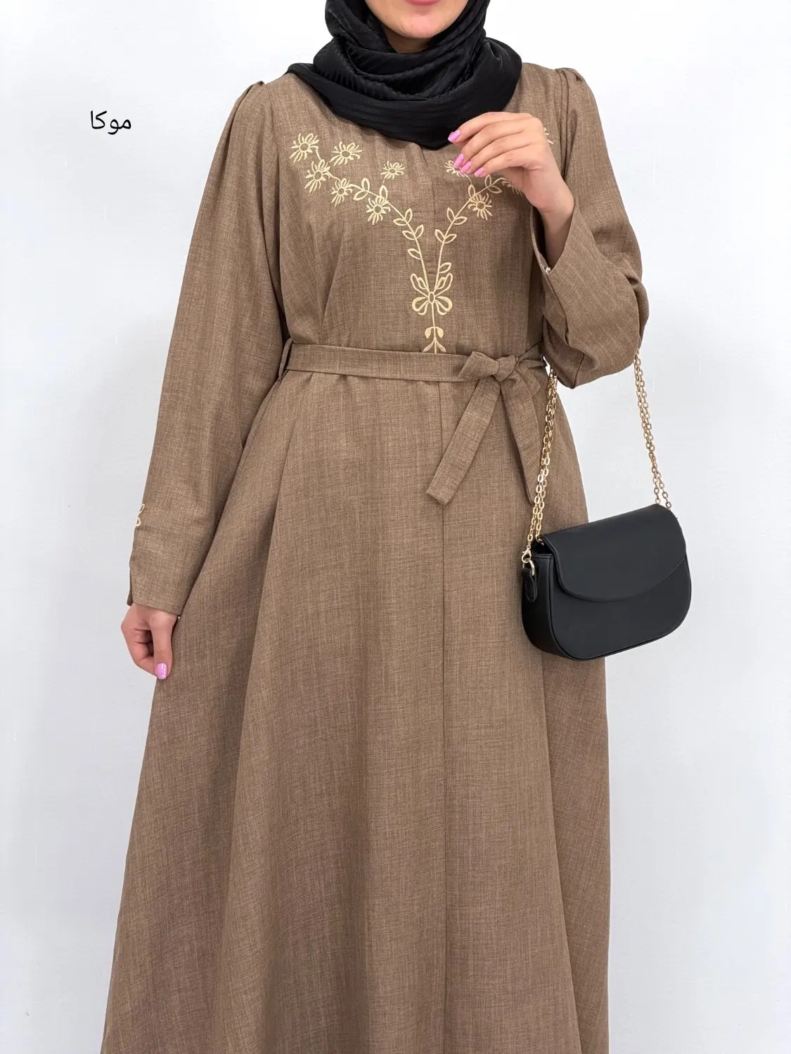 پیراهن بلند سوپرکلوش گلدوزی مهشاد